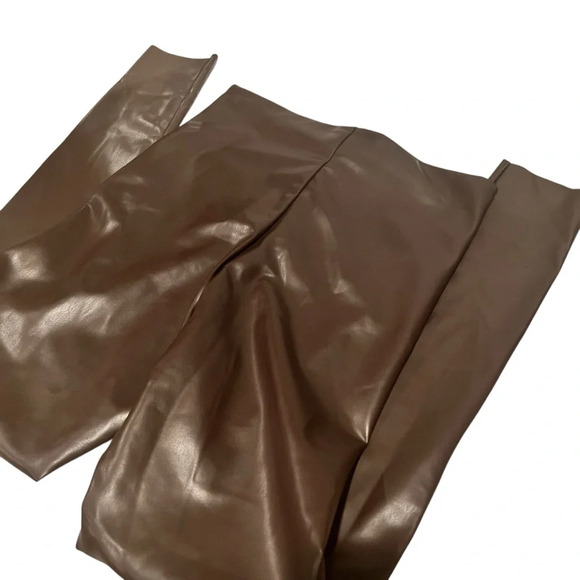 NWT Joie Limited Edition Ladies Faux Leather Legging Size Medium Brown - Picture 9 of 11